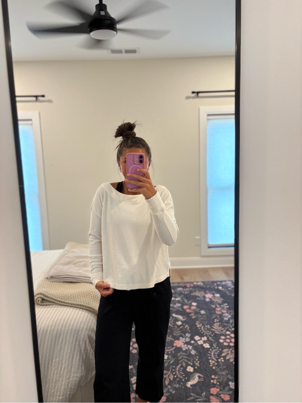 Daily Practice Waffle Knit Long Sleeve Size Small